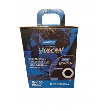 Norton pjovimo diskų rinkinys A60S-BF41 125x1.0x22.23 VULCAN METAL/INOX100 vnt.  (DOVANA+ 2 vnt. Fiber RazorStar® F990S  125 P36)